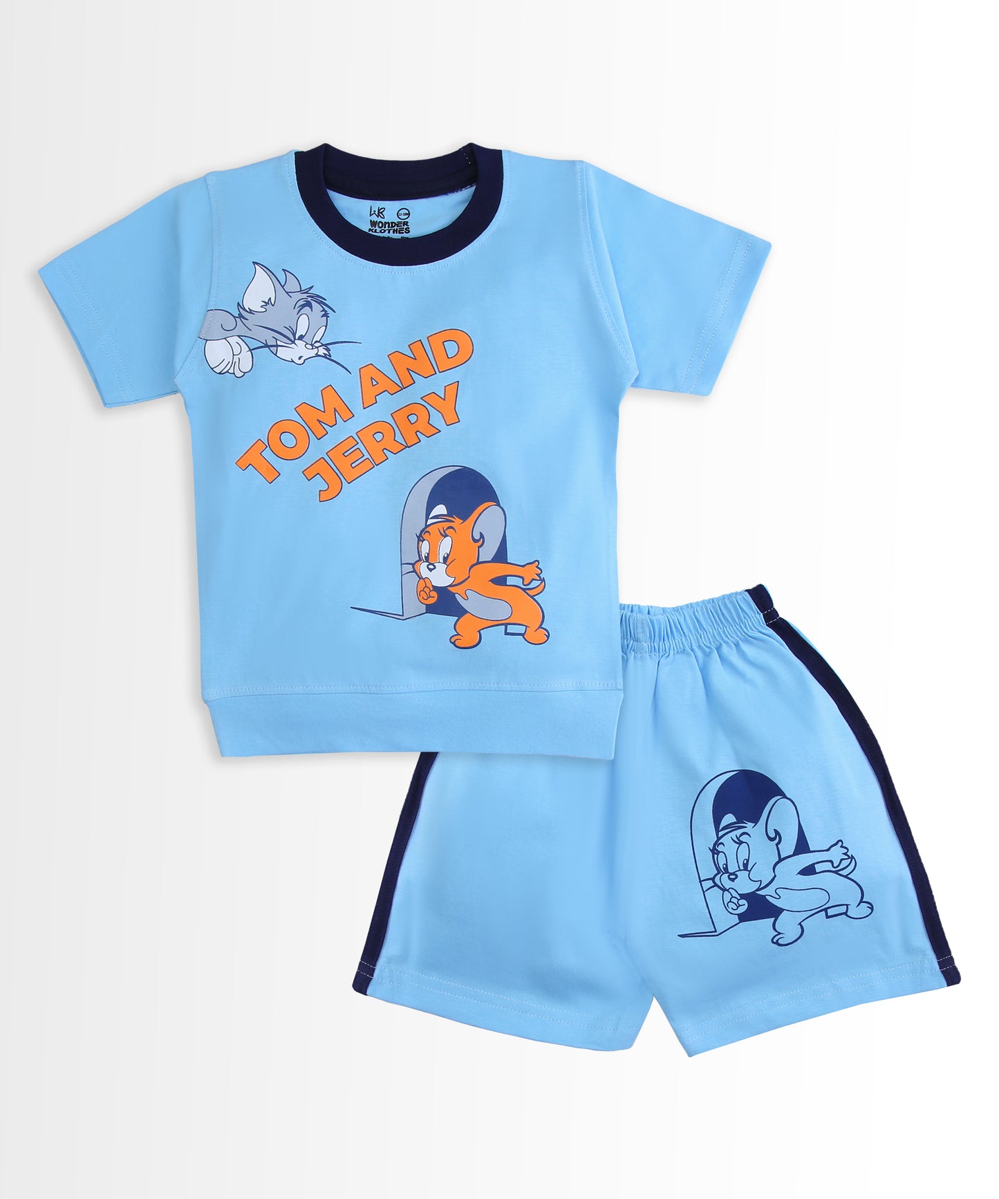 Tom and Jerry Half Sleeves T-Shirt & Half Pant Set | Blue