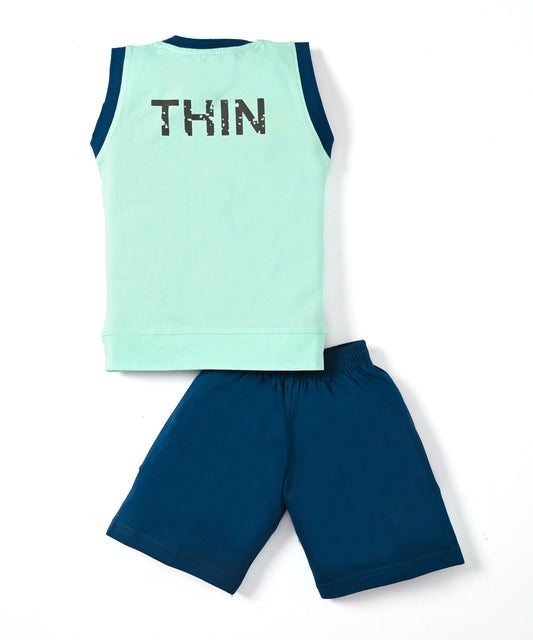 Nothing Sleeveless T-Shirt & Shorts Set | Green