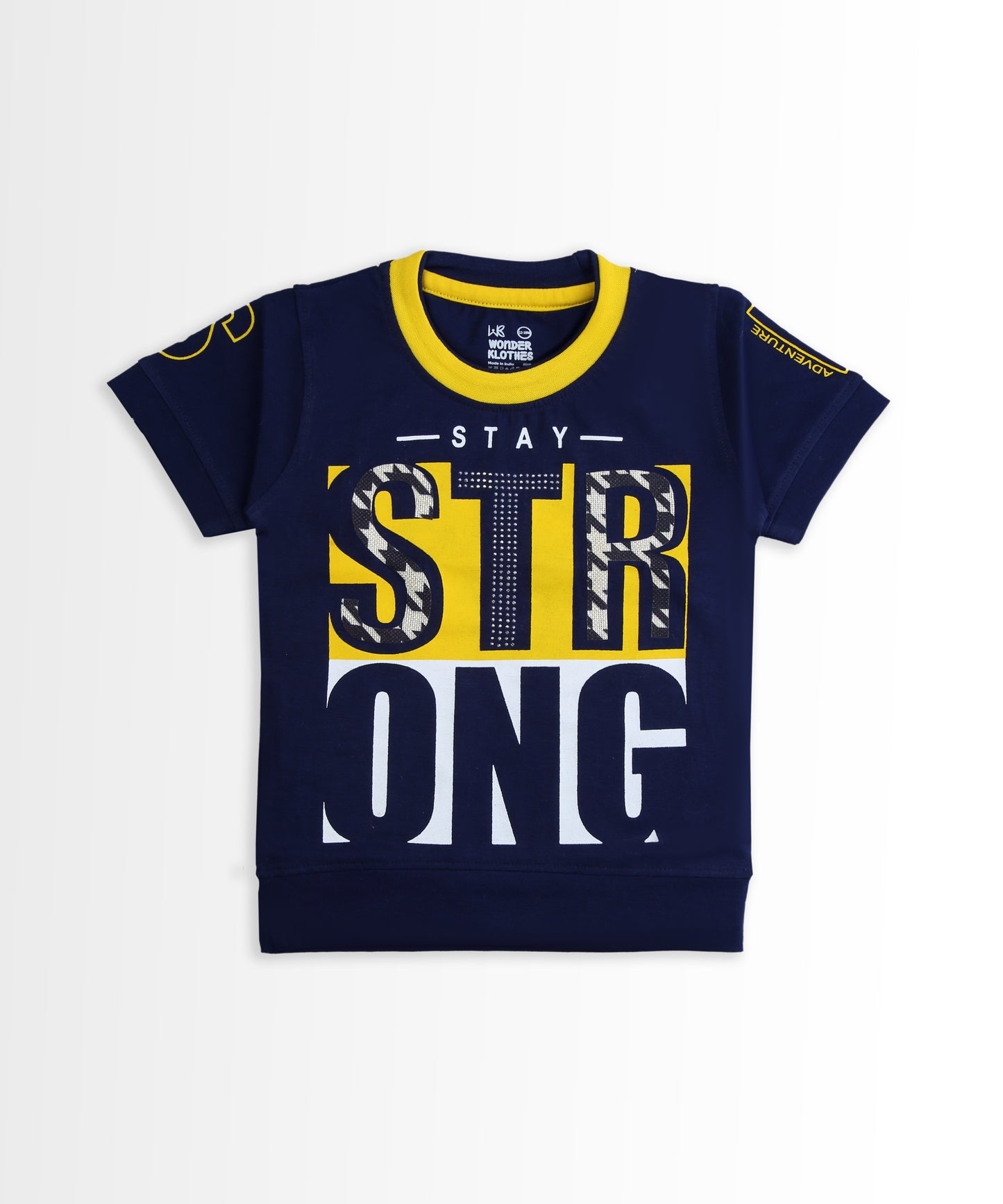 Stay Strong Half Sleeves T-Shirt & Shorts Set | Yellow