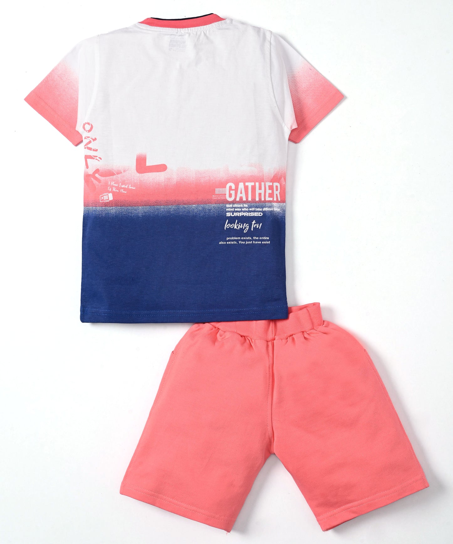 District Half Sleeves T-Shirt & Shorts Set | Pink
