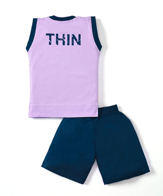 Nothing Sleeveless T-Shirt & Shorts Set | Violet