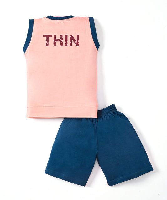 Nothing Sleeveless T-Shirt & Shorts Set | Pink