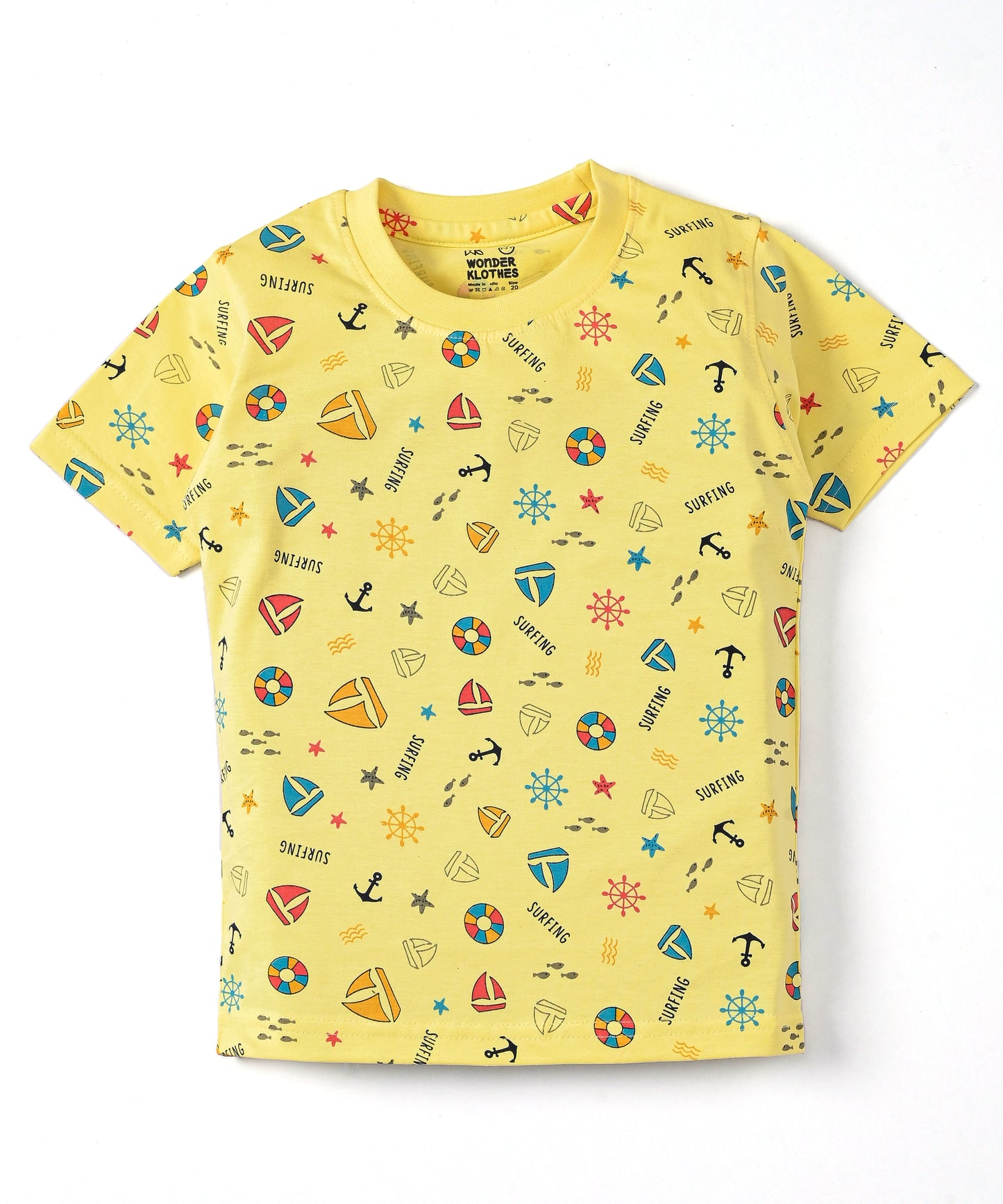 Surfing Beach and Moon Space Half Sleeves T-Shirt & Half Pant Set | Pack of 2
