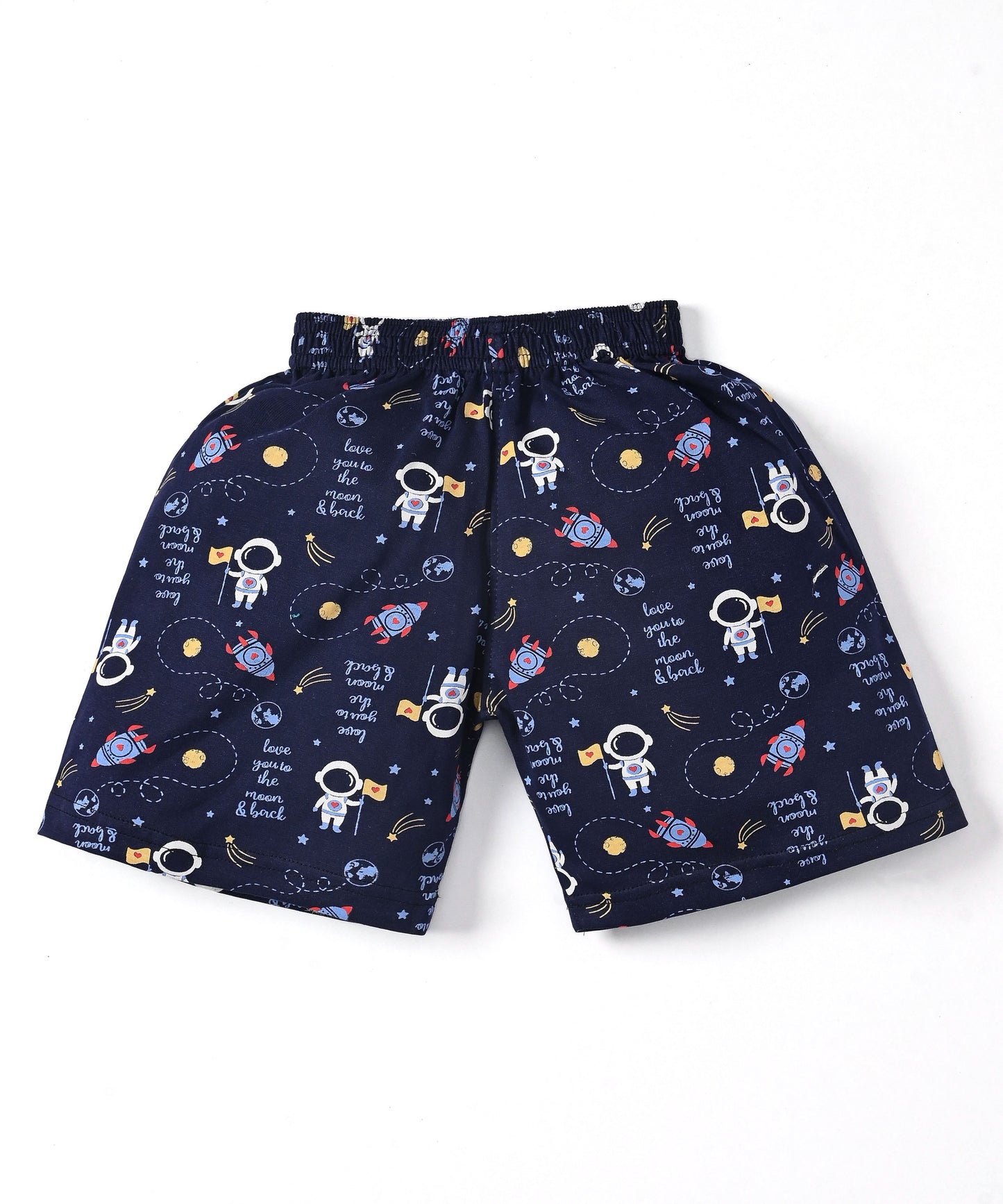 Surfing Beach and Moon Space Half Sleeves T-Shirt & Half Pant Set | Pack of 2