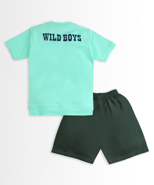 Victory Half Sleeves T-Shirt & Shorts Set | Green