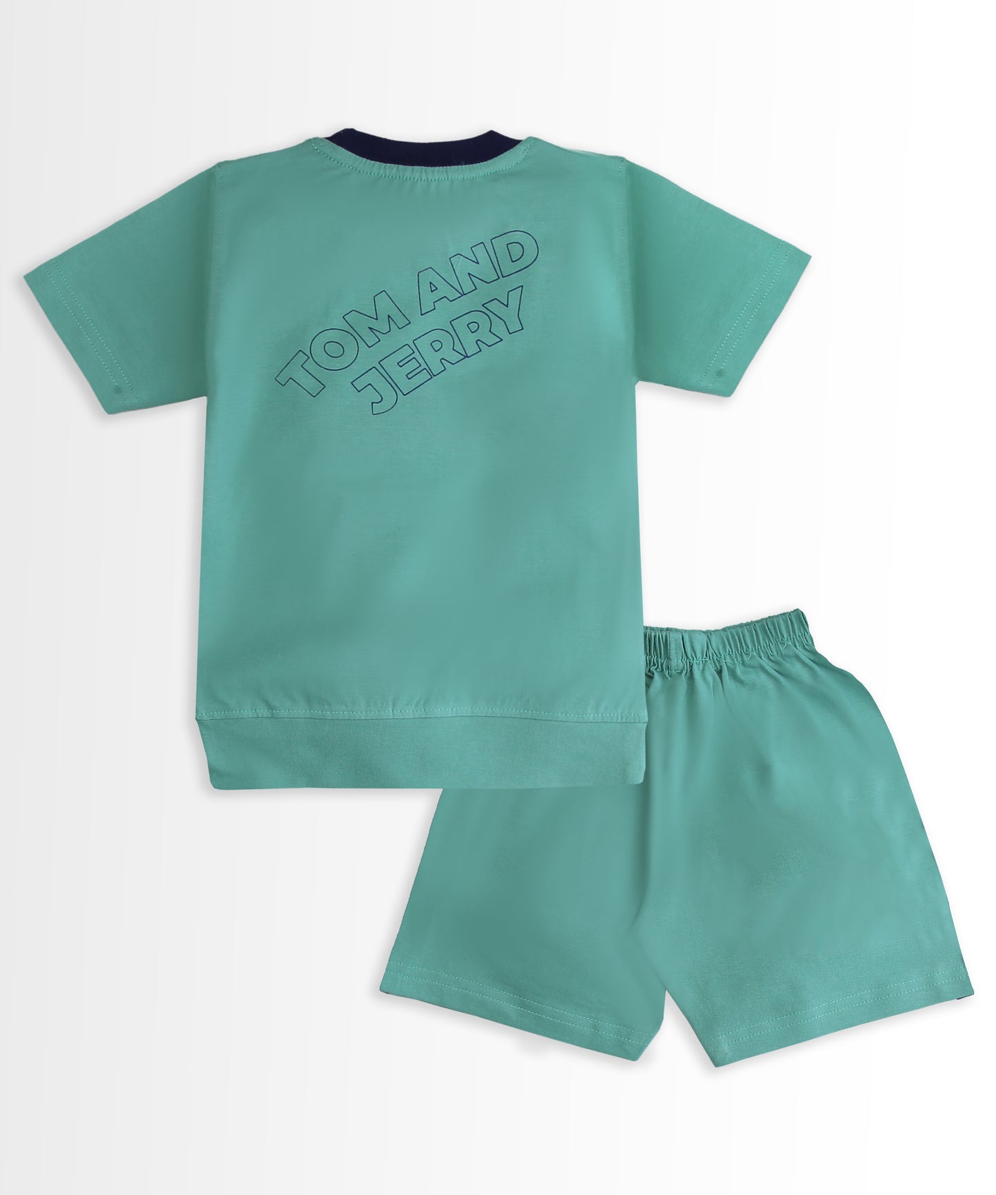 Tom and Jerry Half Sleeves T-Shirt & Half Pant Set | Green