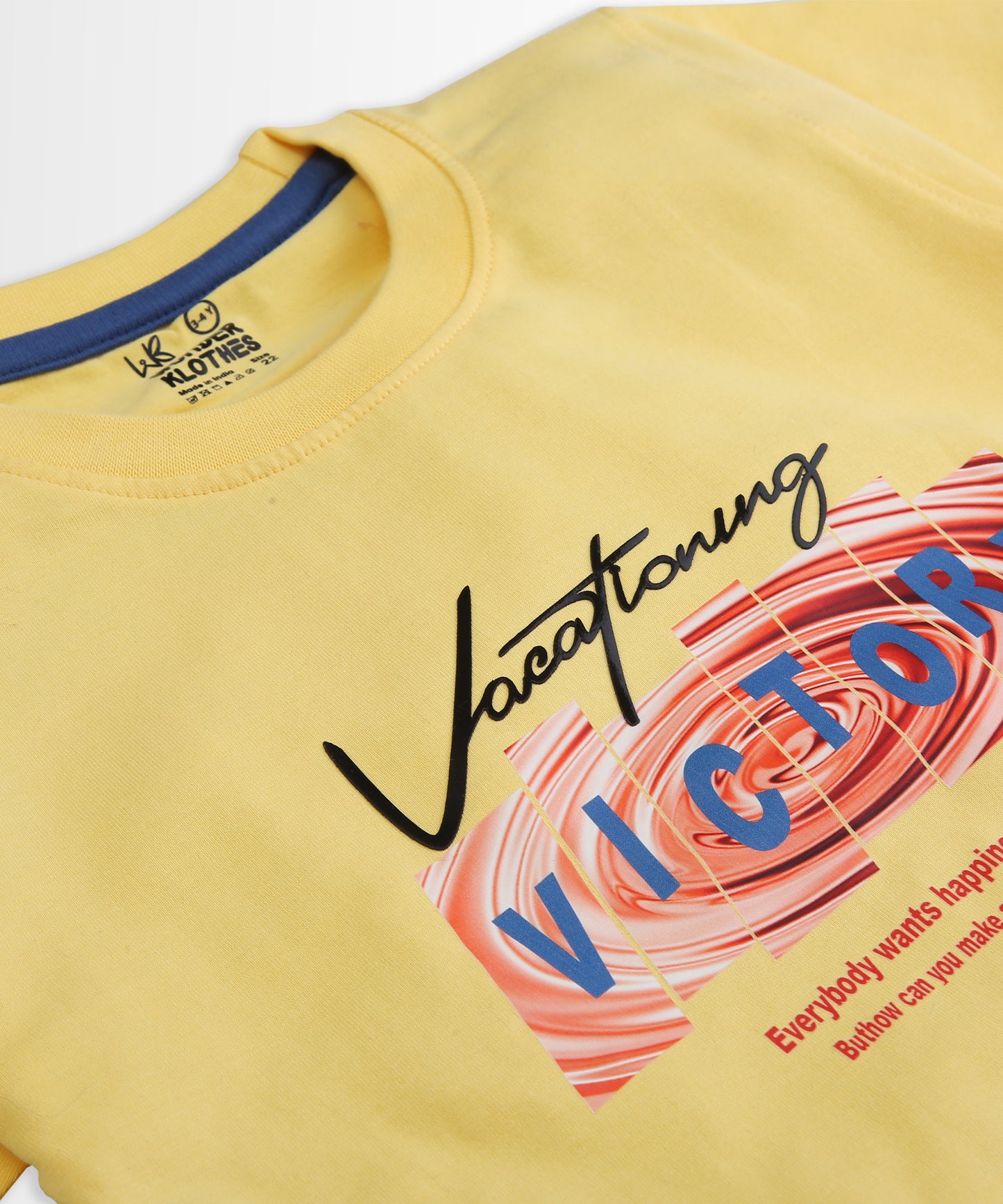 Victory Half Sleeves T-Shirt & Shorts Set | Yellow