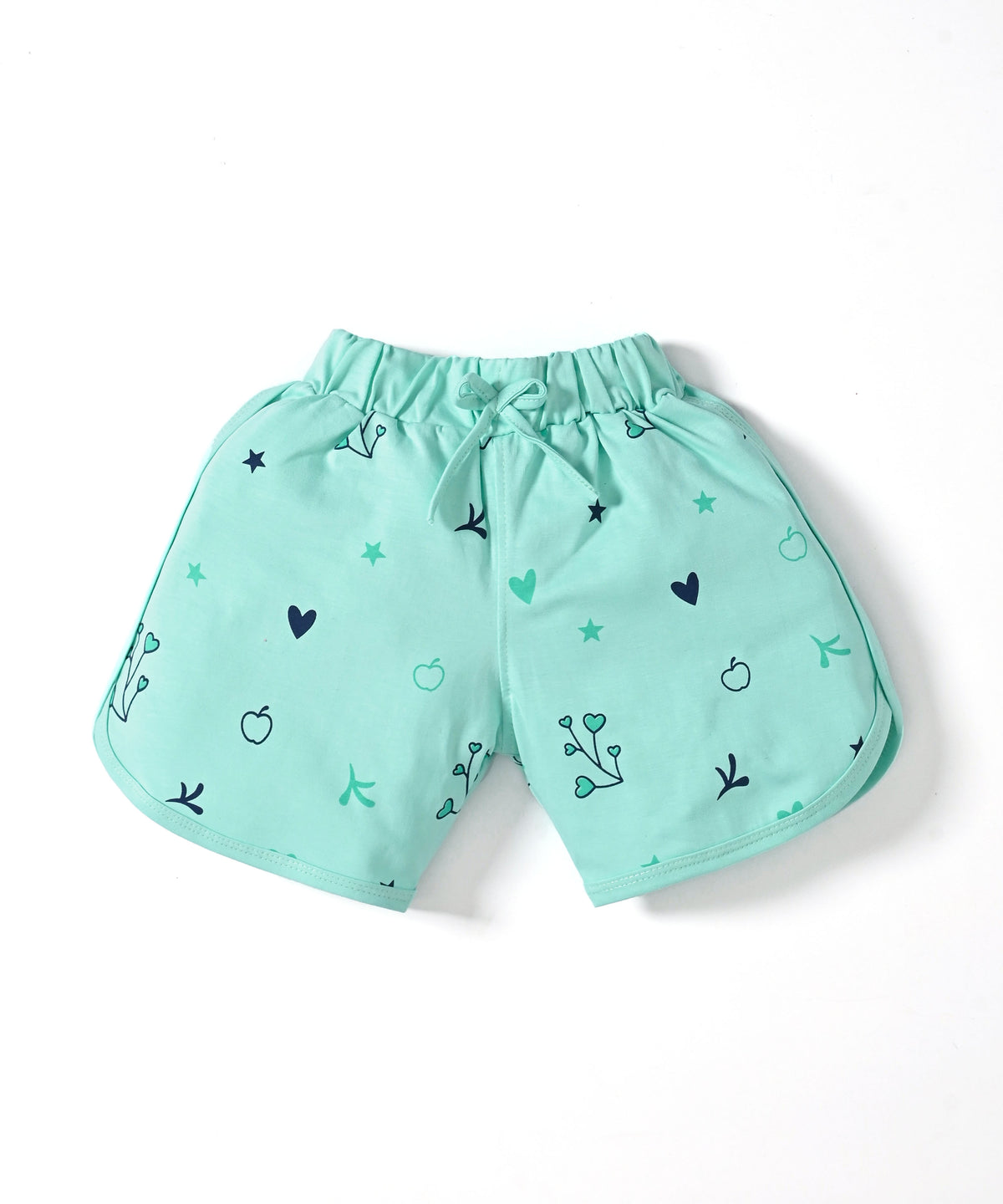 Apple Jar Raglan Short Sleeves Front Open Top & Hot Pant Set | Green