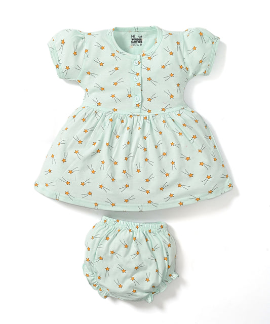 Shooting Star Half Sleeves Frock & Bloomer Pant Set