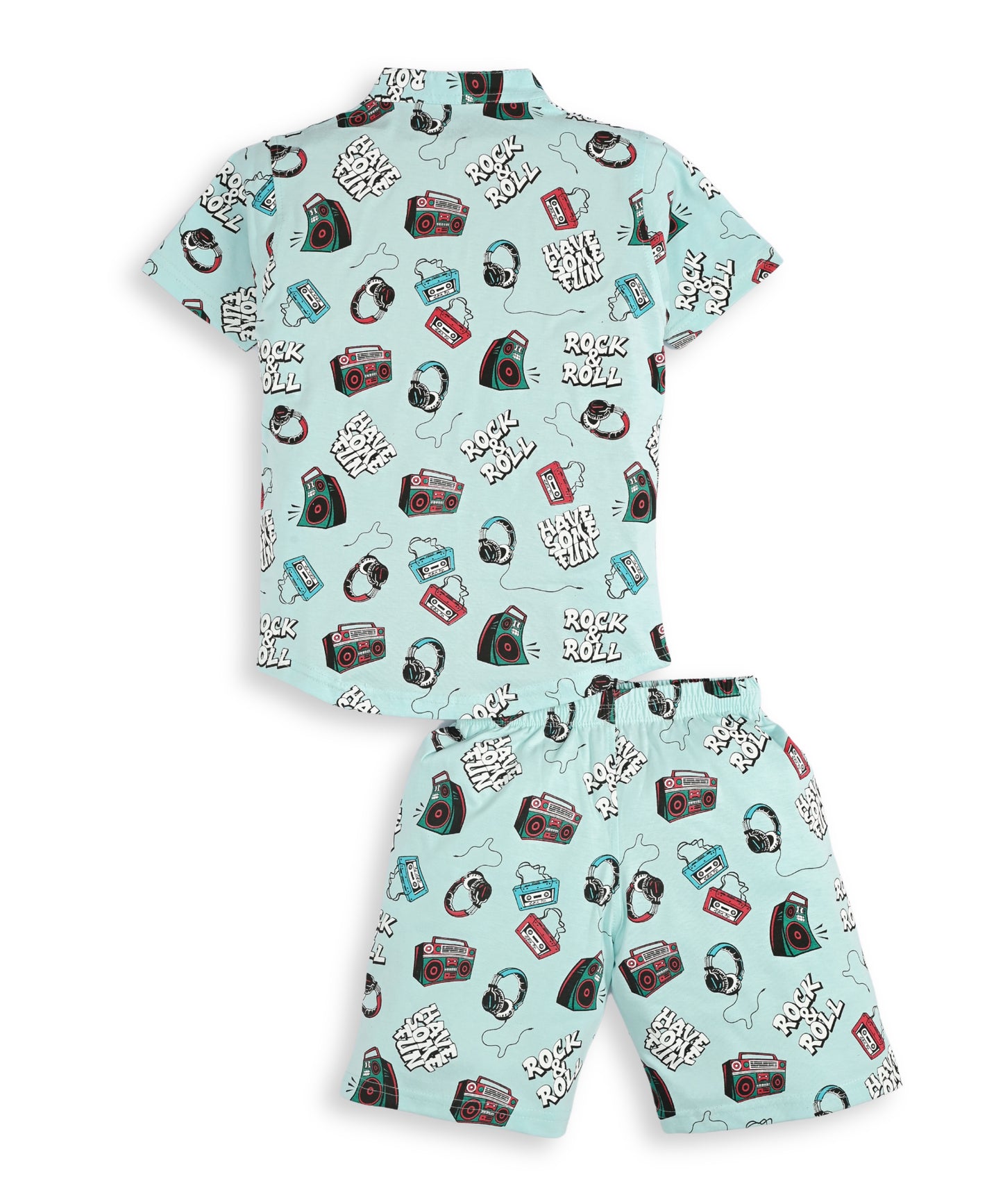 Music Gadgets Half Sleeves T-Shirt & Shorts Set | Blue