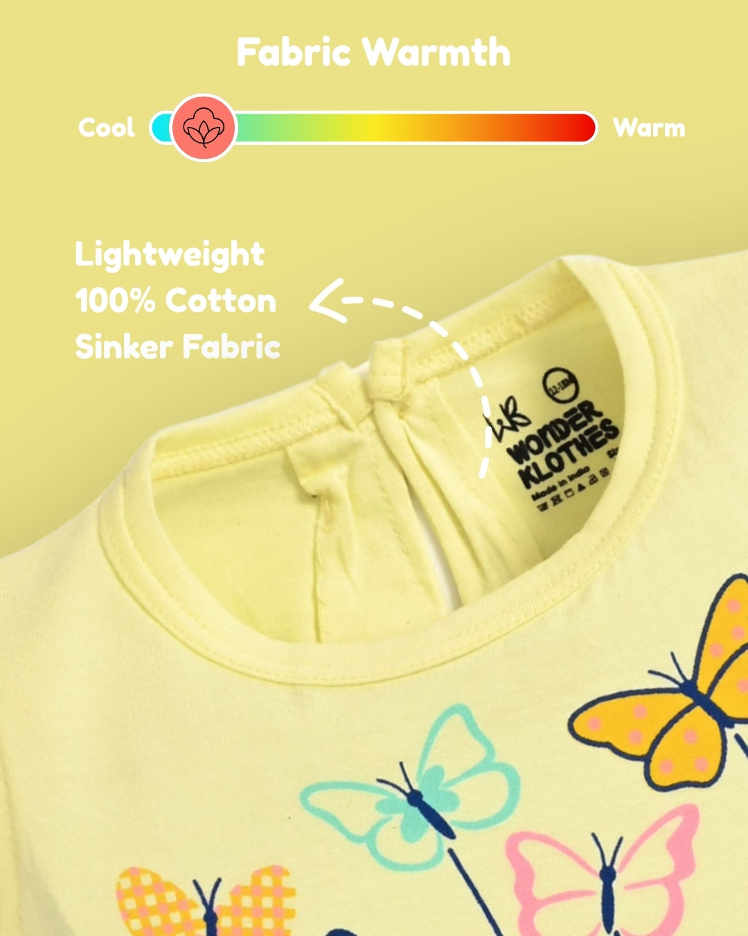 Butterfly Garden Short Sleeves Frock & Bloomer Pant Set | Yellow