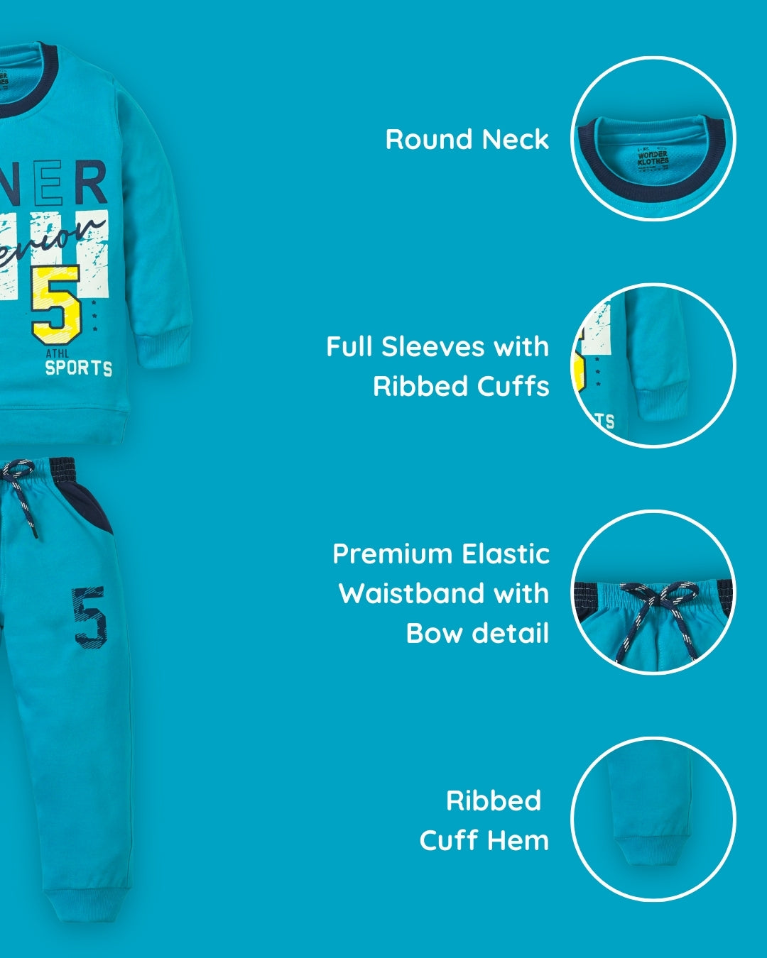 Owner Full Sleeves Sweatshirt and Joggers Set | Blue