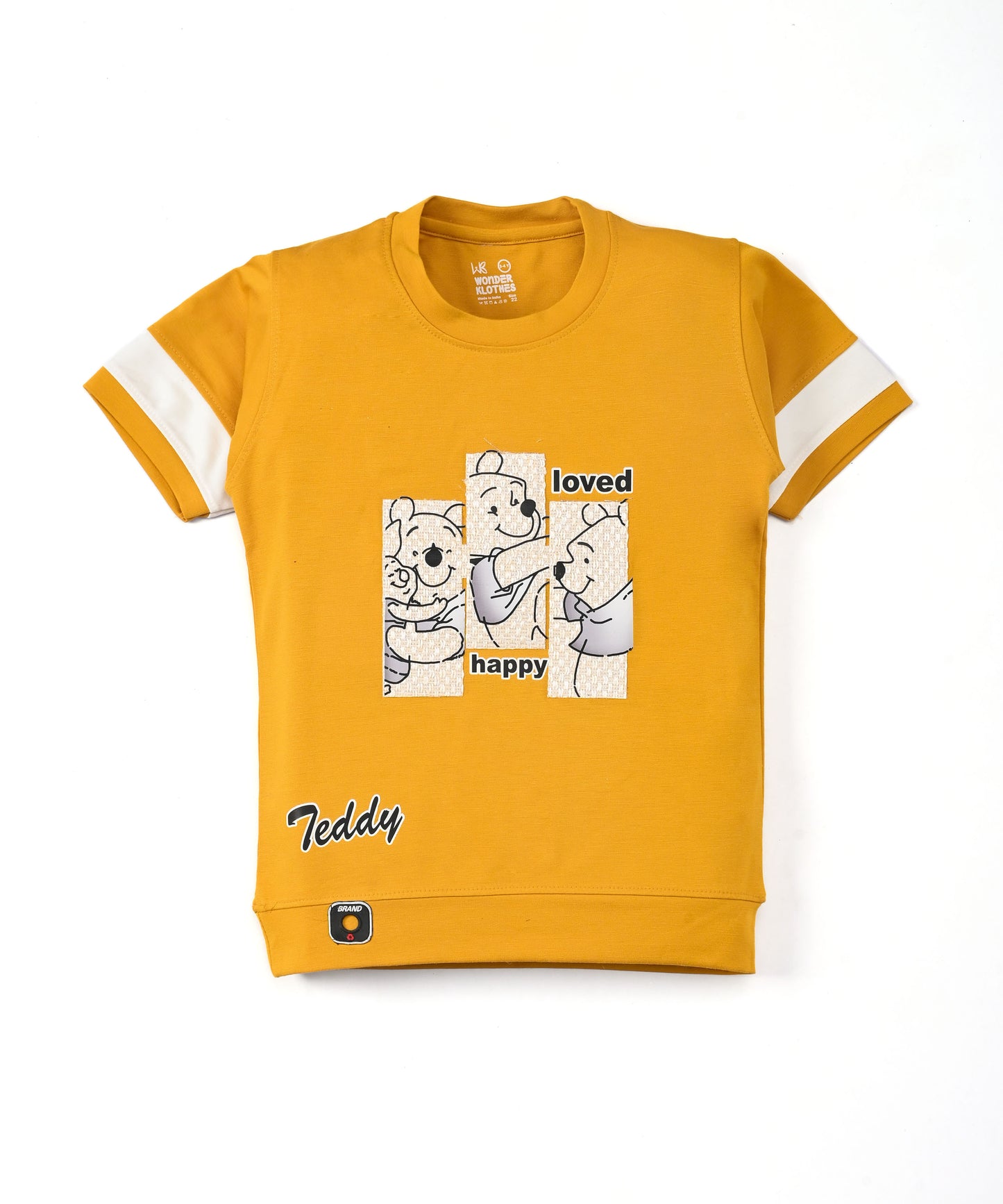 Happy Teddy Premium Half Sleeves T-Shirt & RFD Shorts Set | Yellow