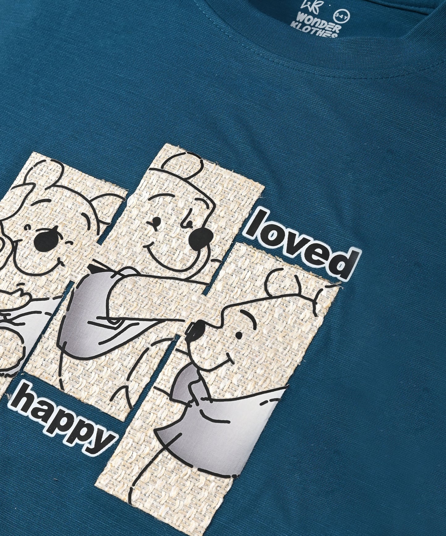 Happy Teddy Premium Half Sleeves T-Shirt & RFD Shorts Set | Blue