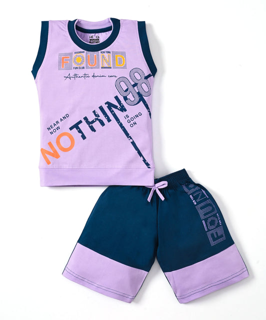 Nothing Sleeveless T-Shirt & Shorts Set | Violet