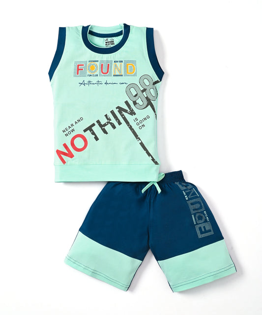 Nothing Sleeveless T-Shirt & Shorts Set | Green