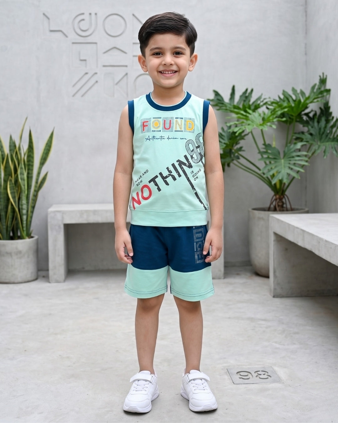Nothing Sleeveless T-Shirt & Shorts Set | Green