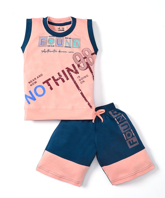 Nothing Sleeveless T-Shirt & Shorts Set | Pink
