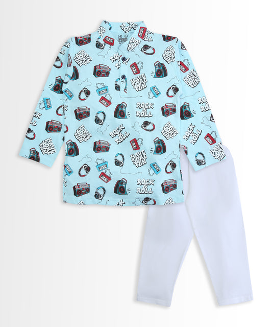 Music Gadgets Full Sleeves Kurta Pyjama Set
