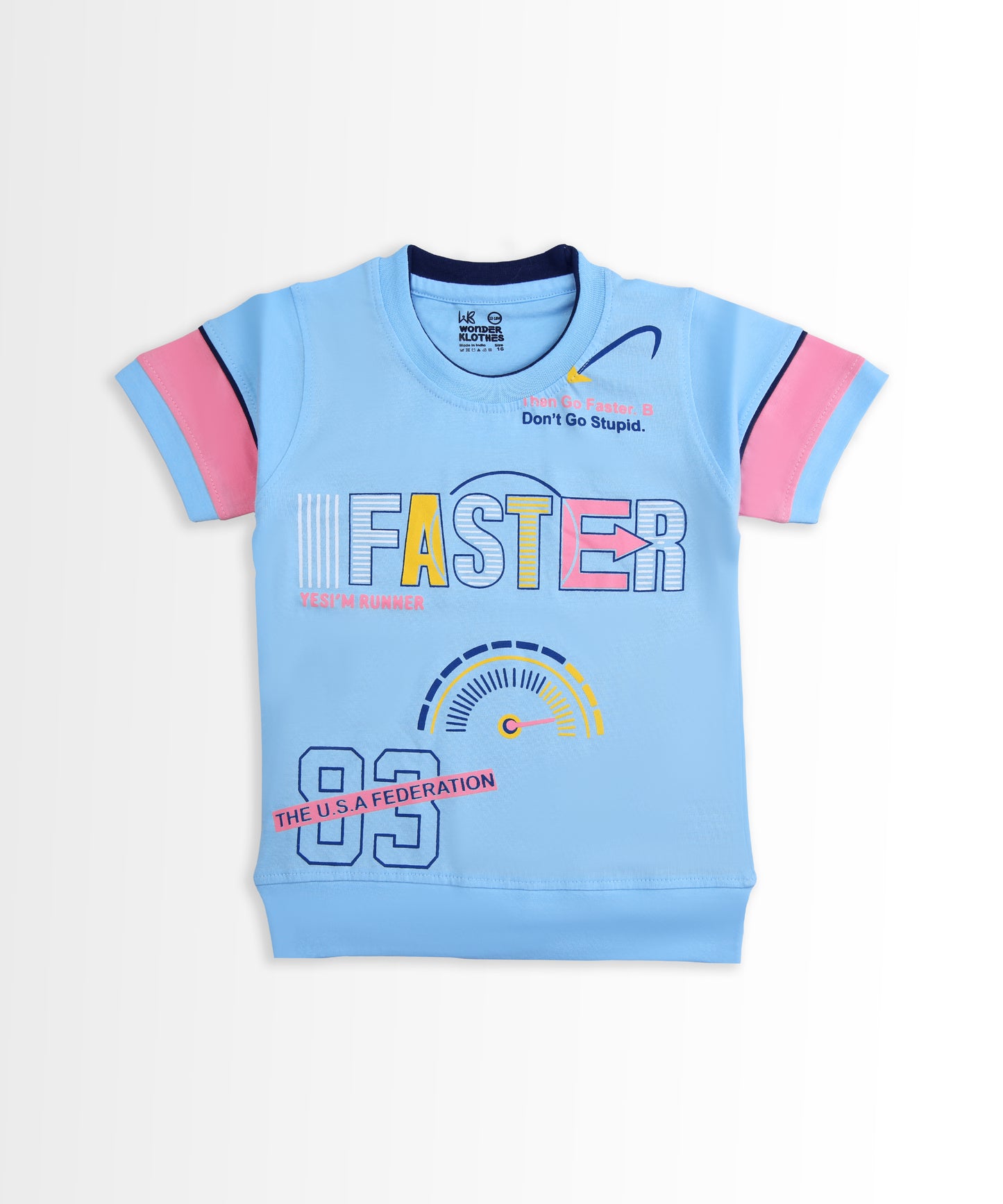 Faster Half Sleeves T-Shirt & Shorts Set | Blue