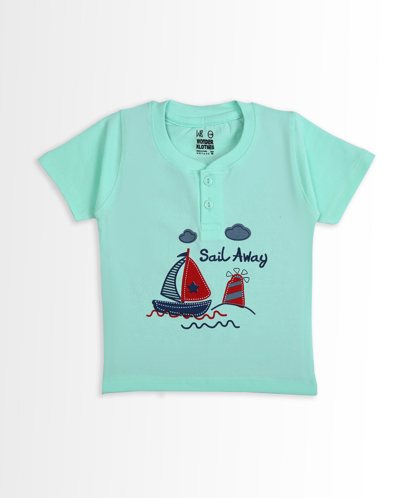Sail Away Half Sleeves T-Shirt & Half Pant Set | Green