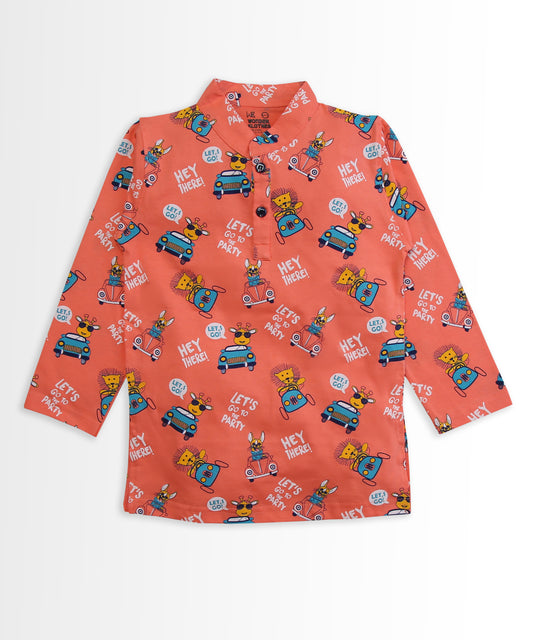 Animal Safari Full Sleeves Kurta Pyjama Set