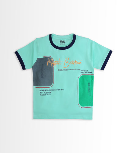 Miftah Half Sleeves T-Shirt & Half Pant Set | Green