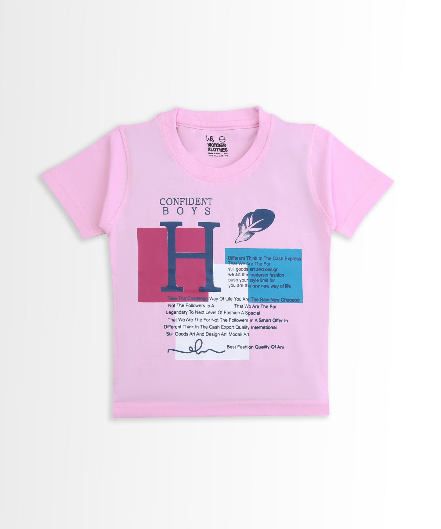 Feather Half Sleeves T-Shirt & Half Pant Set | Pink