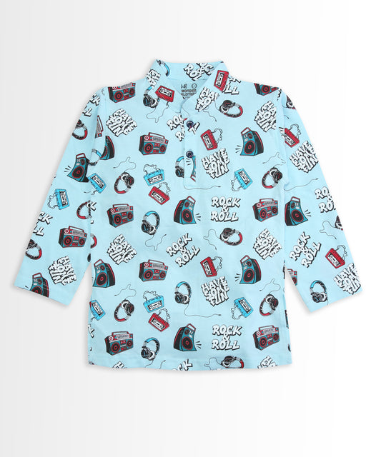 Music Gadgets Full Sleeves Kurta Pyjama Set