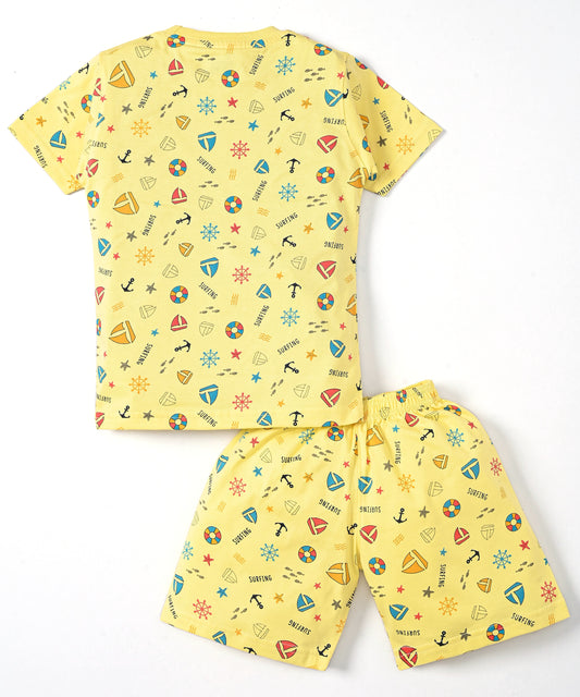 Surfing Beach Half Sleeves T-Shirt & Half Pant Set