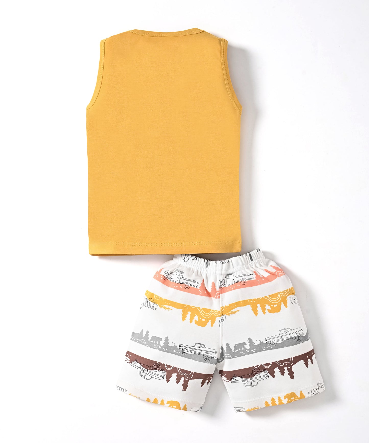 Hot Rod Racer Sleeveless T-Shirt & Half Pant Set | Yellow