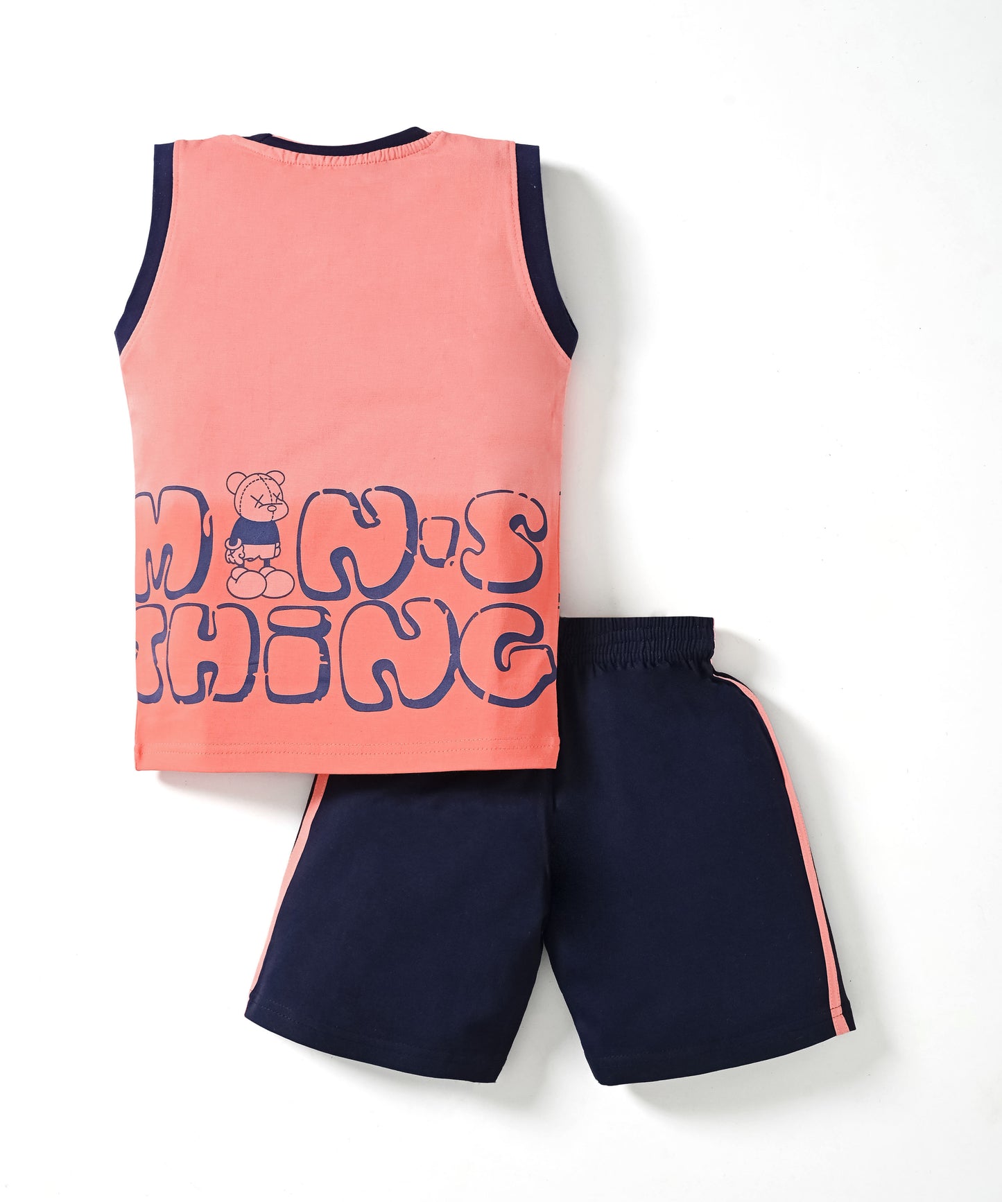 Skate Things Sleeveless T-Shirt & Half Pant Set | Orange