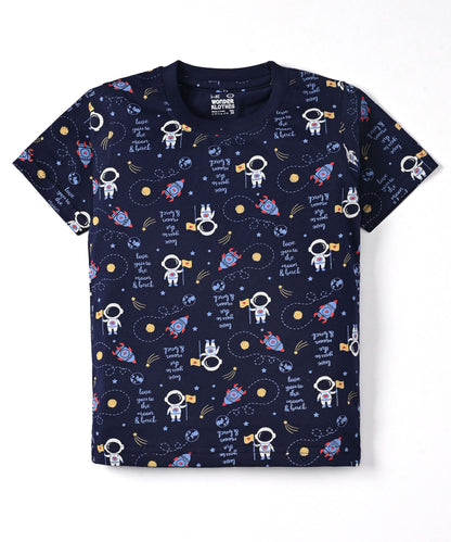 Surfing Beach and Moon Space Half Sleeves T-Shirt & Half Pant Set | Pack of 2