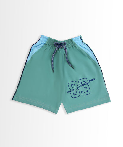 Faster Half Sleeves T-Shirt & Shorts Set | Green