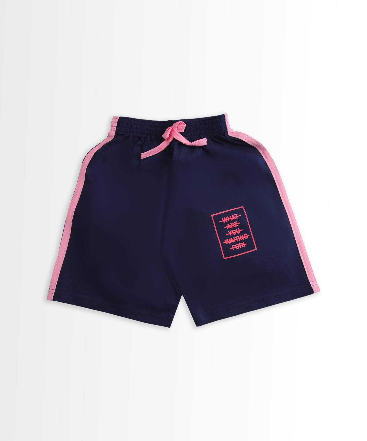 Miftah Half Sleeves T-Shirt & Half Pant Set | Pink