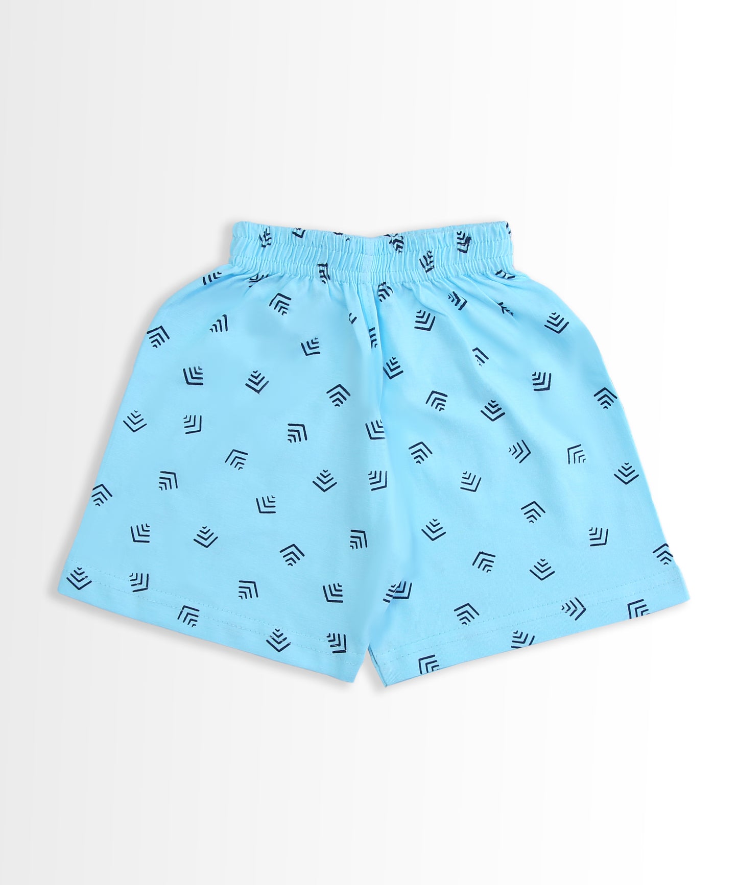Feather Half Sleeves T-Shirt & Half Pant Set | Blue