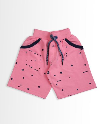 Imagination Half Sleeves T-Shirt & Shorts Set | Pink