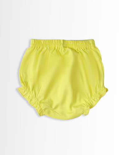 Baby Birds Half Sleeves Frock & Bloomer Pant Set | Yellow
