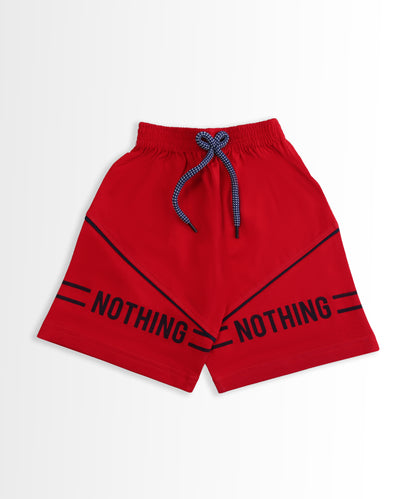 Stay Strong Half Sleeves T-Shirt & Shorts Set | Red
