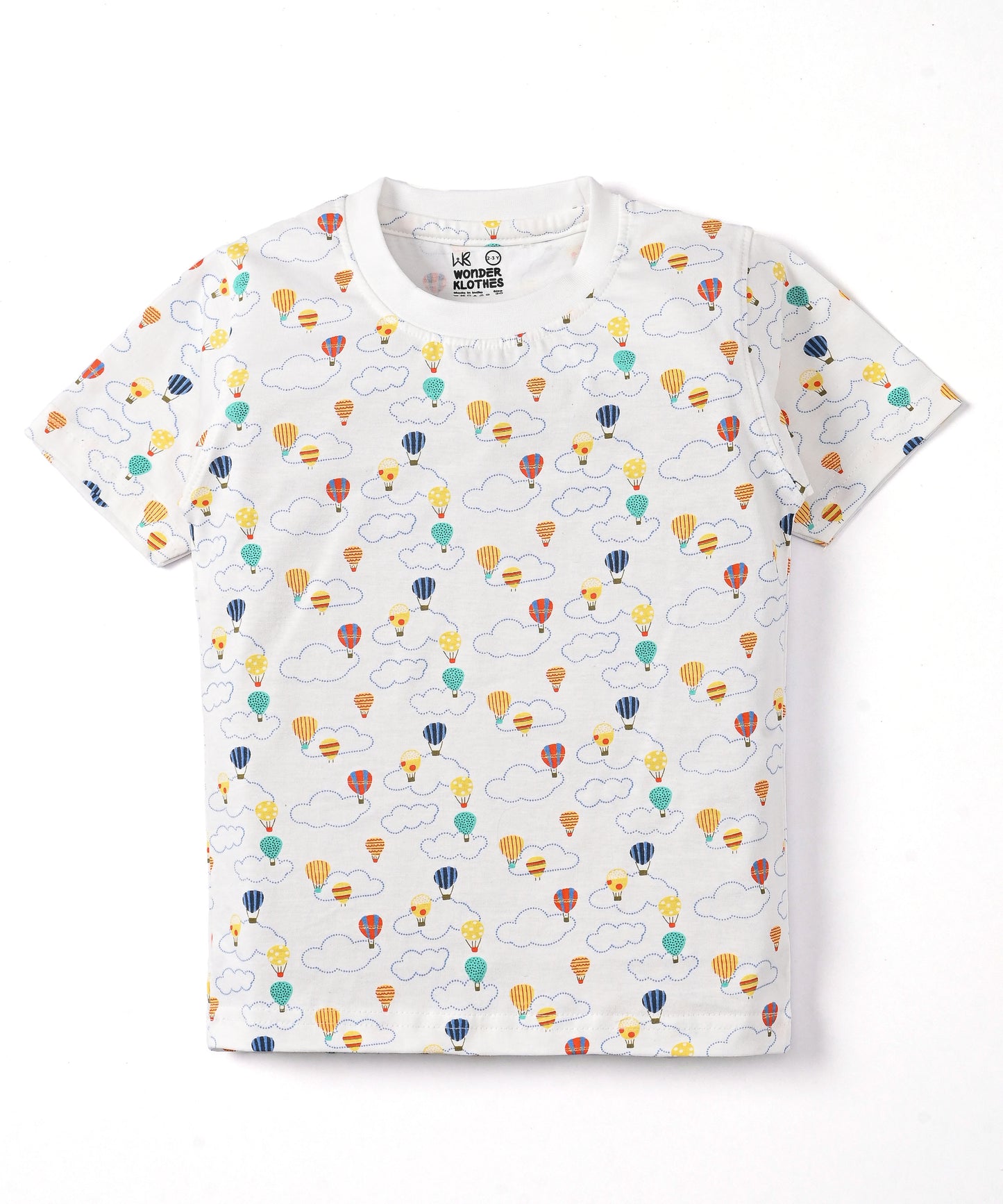 Moon Space and Hot Air Balloon Half Sleeves T-Shirt & Half Pant Set | Pack of 2