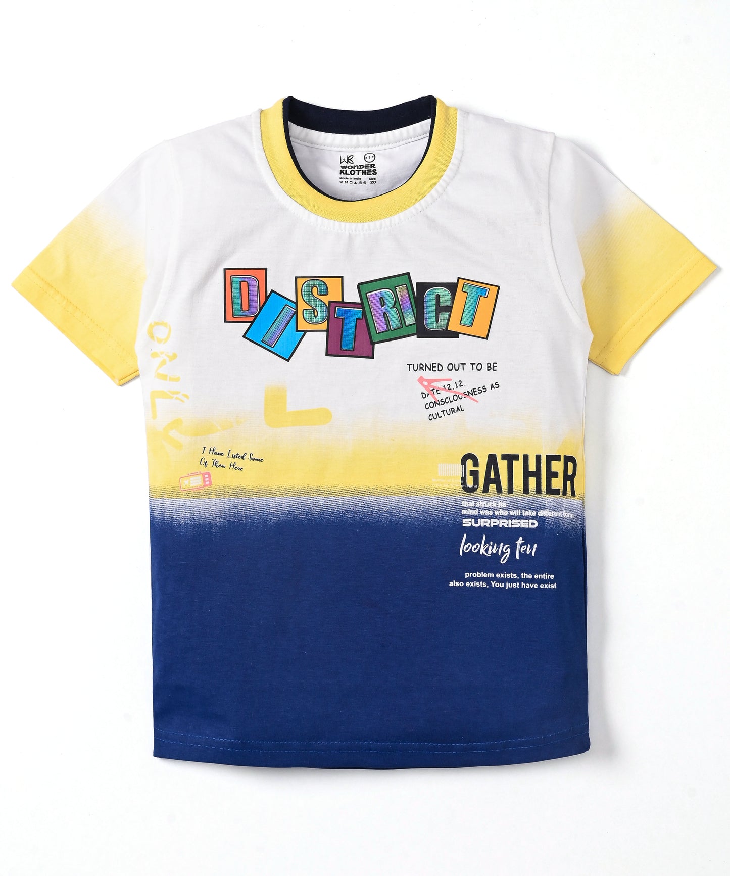 District Half Sleeves T-Shirt & Shorts Set | Yellow