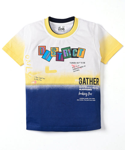 District Half Sleeves T-Shirt & Shorts Set | Yellow