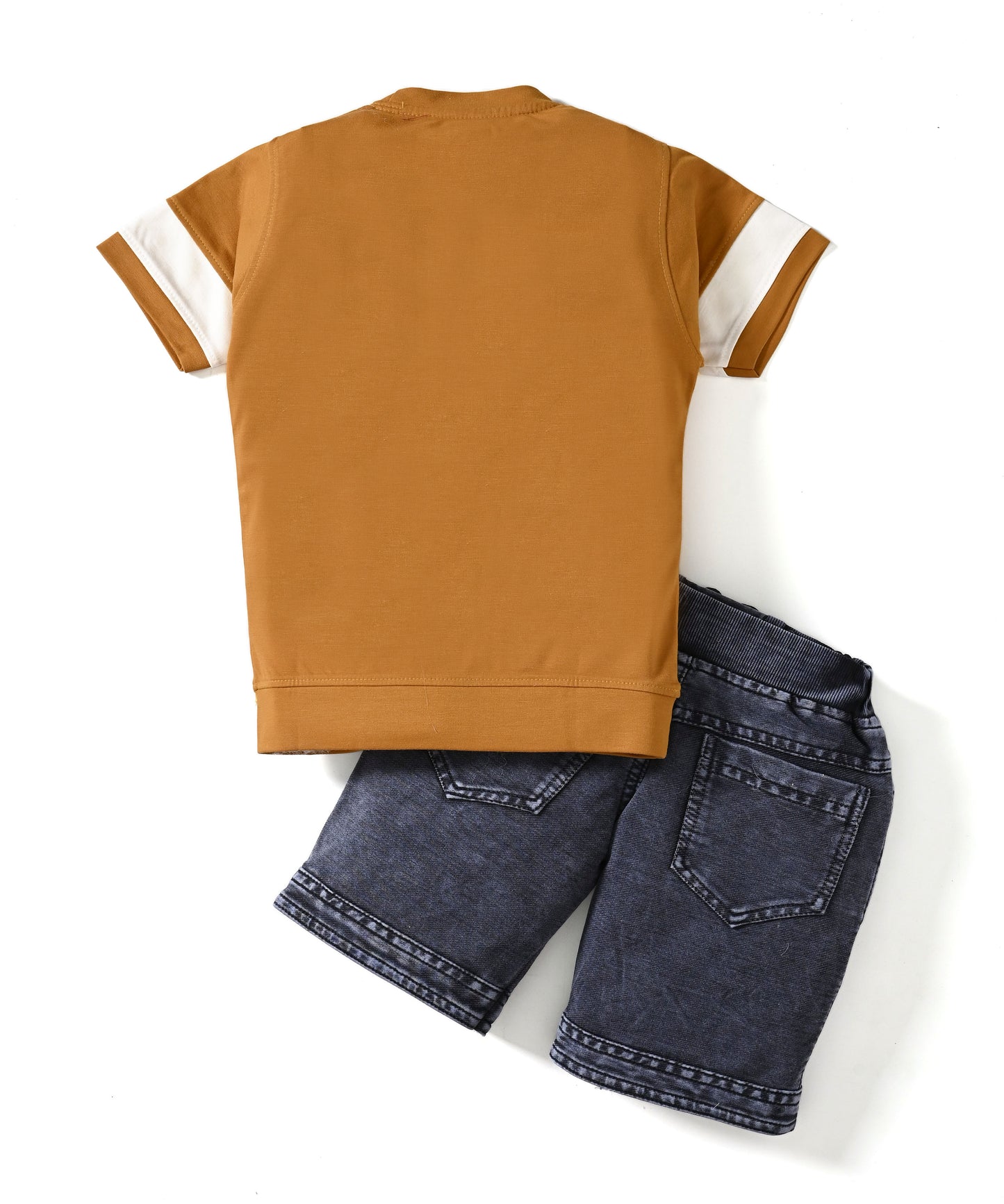 Happy Teddy Half Sleeves T-Shirt & RFD Shorts Set | Yellow