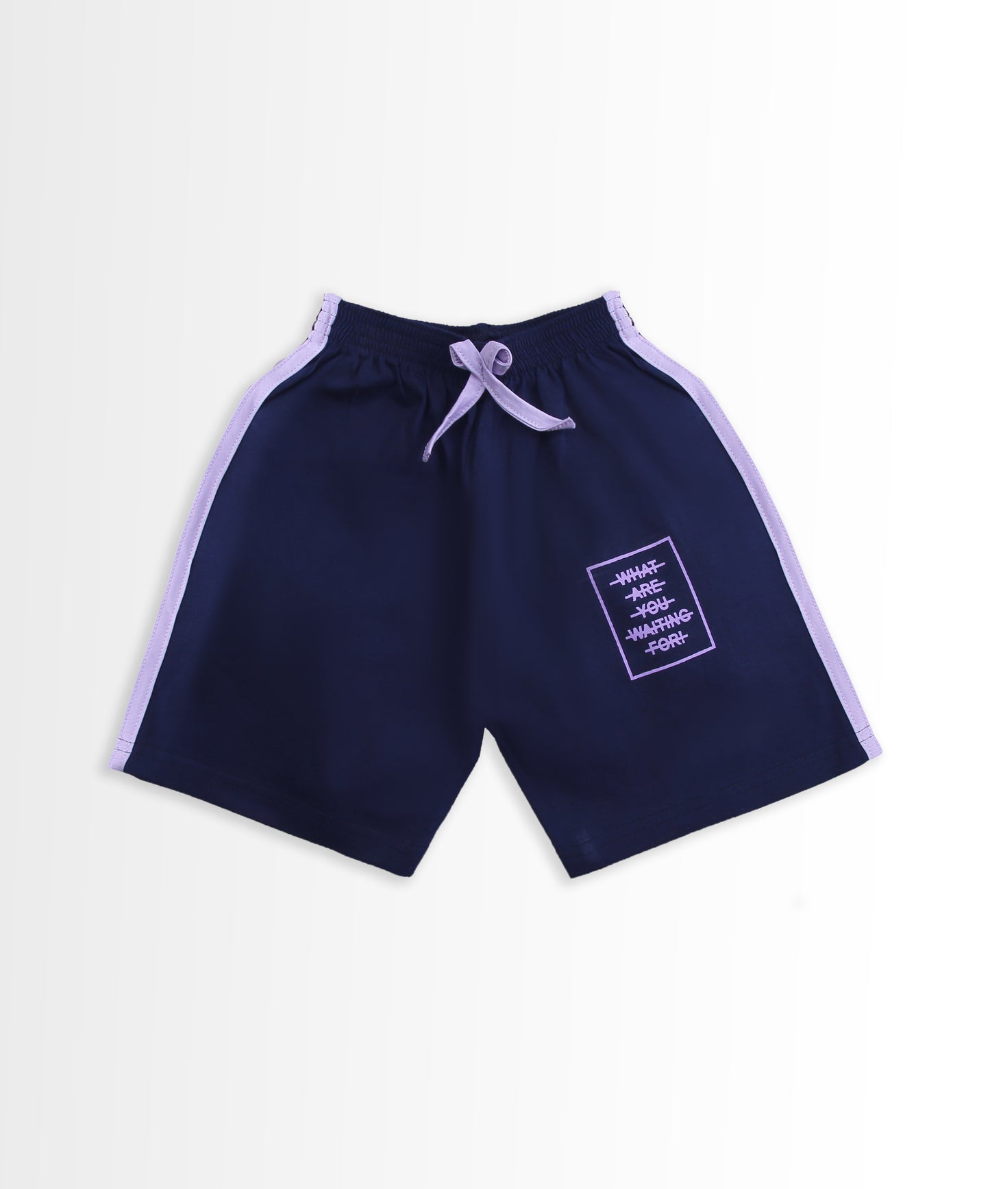 Miftah Half Sleeves T-Shirt & Half Pant Set | Violet