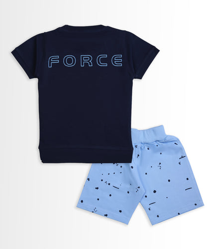 Imagination Half Sleeves T-Shirt & Shorts Set | Blue