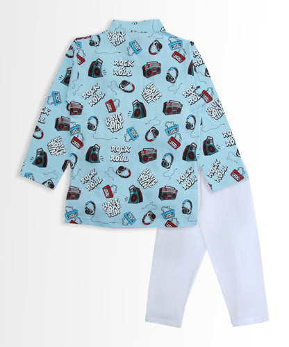 Music Gadgets Full Sleeves Kurta Pyjama Set