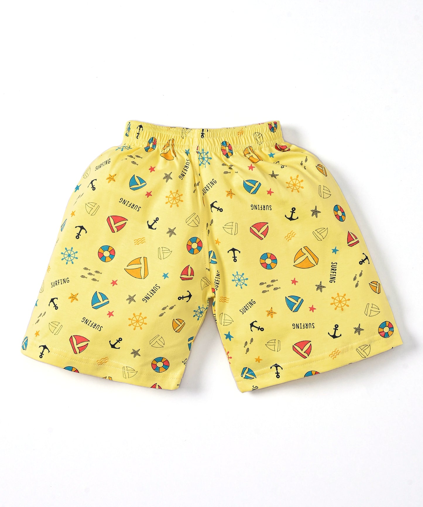 Surfing Beach and Moon Space Half Sleeves T-Shirt & Half Pant Set | Pack of 2