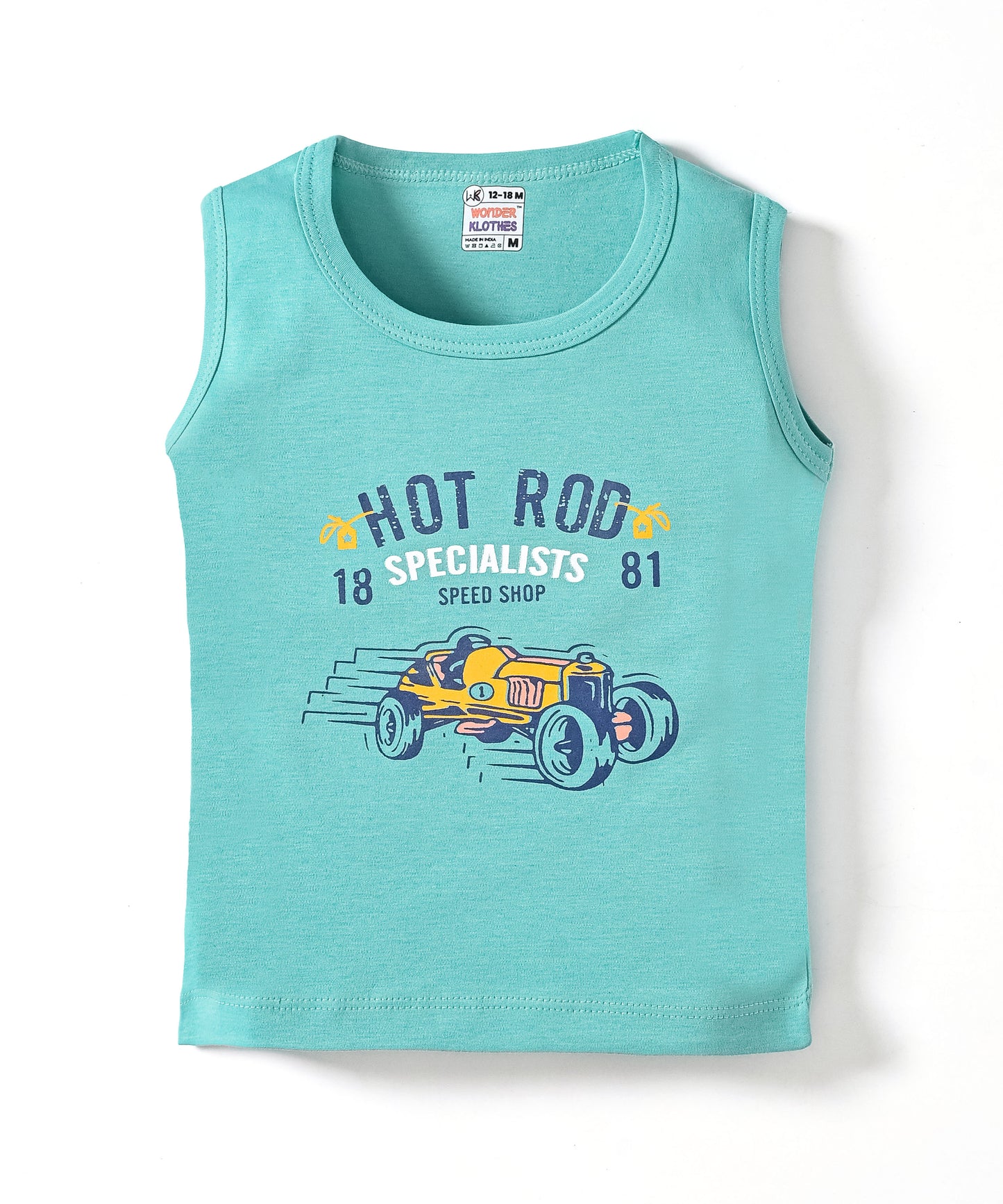 Hot Rod Racer Sleeveless T-Shirt & Half Pant Set | Green