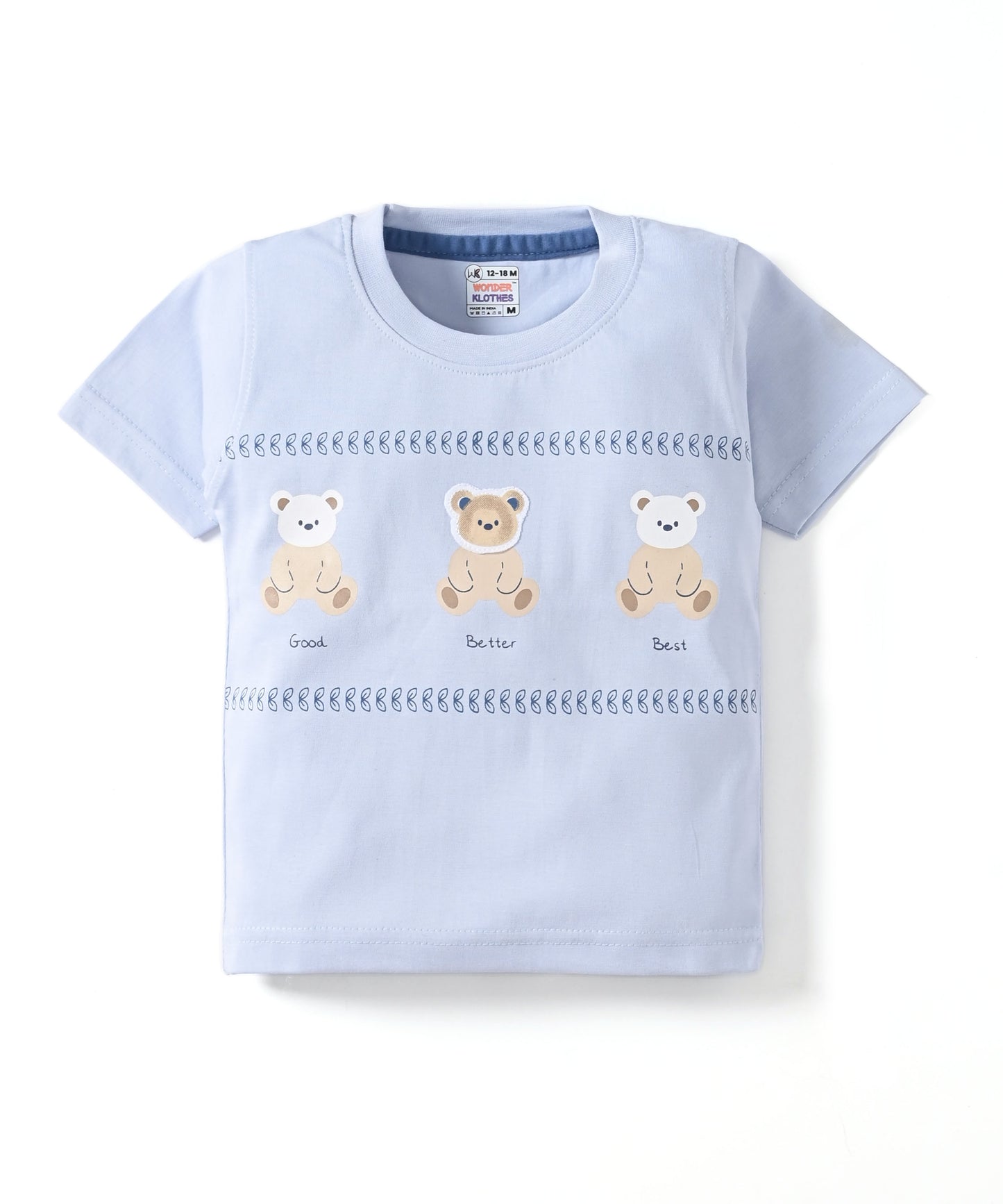 Teddy Trio Half Sleeves T-Shirt & Half Pant Set | Blue