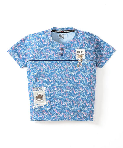 Conflict Half Sleeves T-Shirt & Shorts Set | Blue